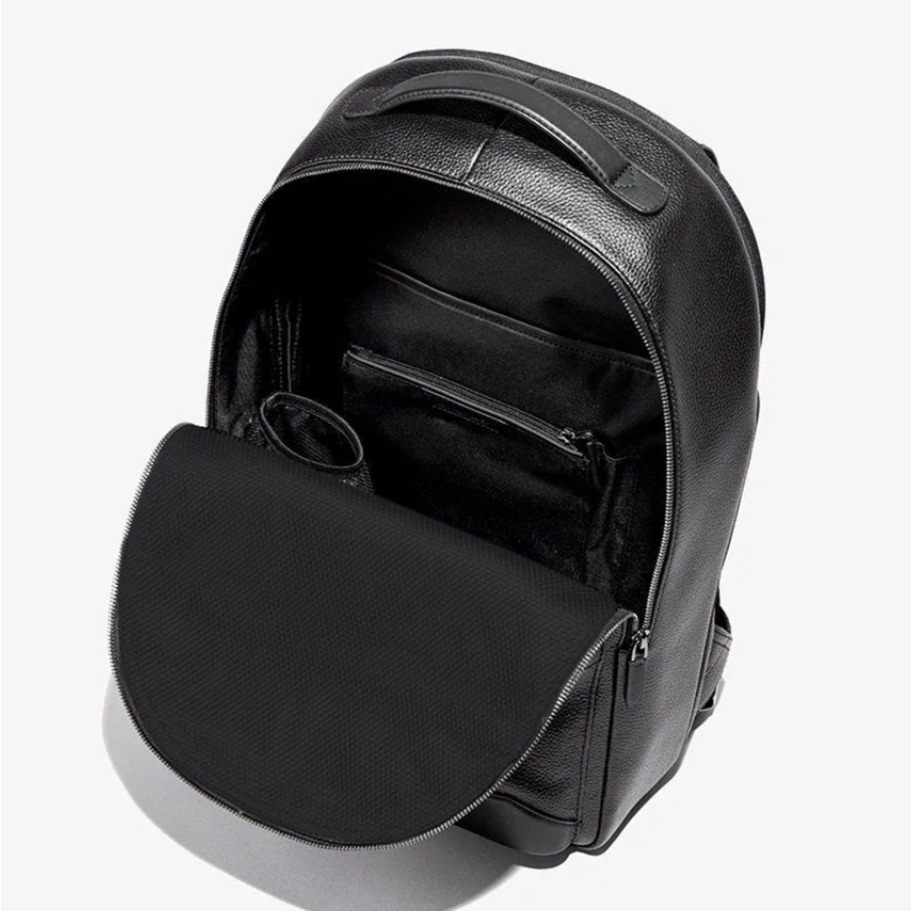 Black Leather Backpack - Picture 2 of 9